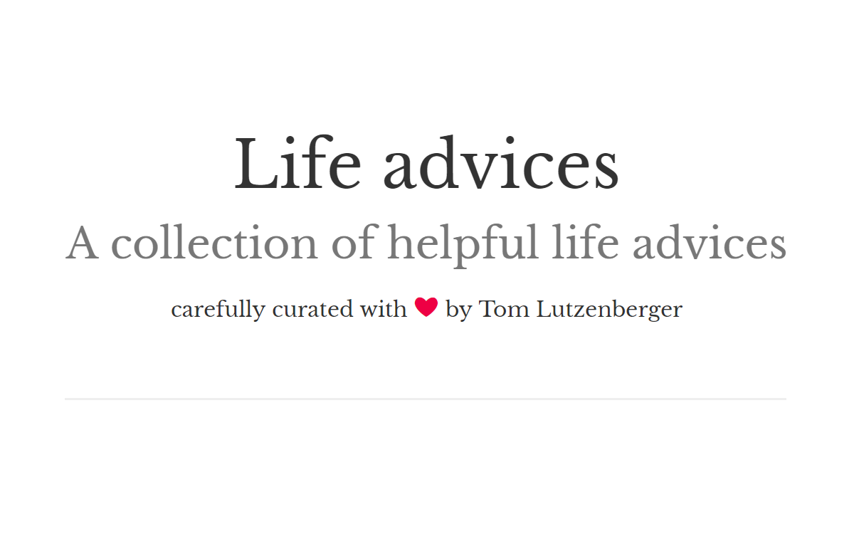 life-advices